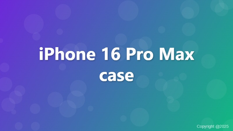 iPhone 16 Pro Max case